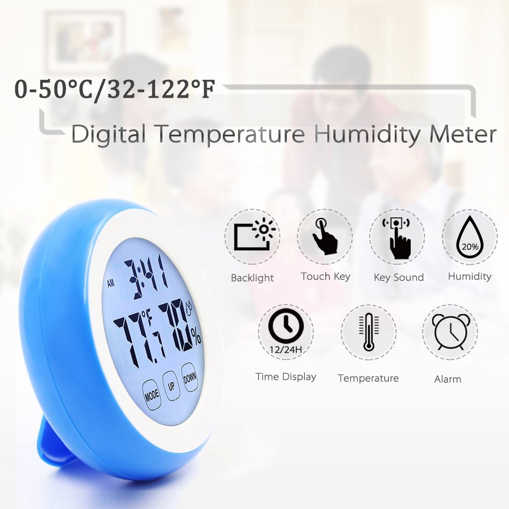 Amazon.com: LAFEINA Digital Thermometer Hygrometer Clock
